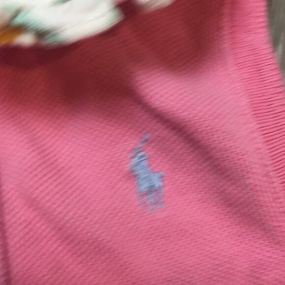 Ralph Lauren Pink Dress with floral ruffle trim sleeveless 12M - Picture 3 of 7